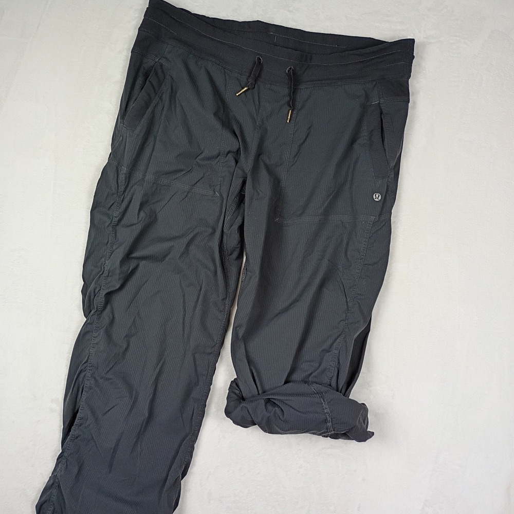 Lululemon Studio Pants Charcoal Grey Ripstop Joggers Cinched Leg Womens XL